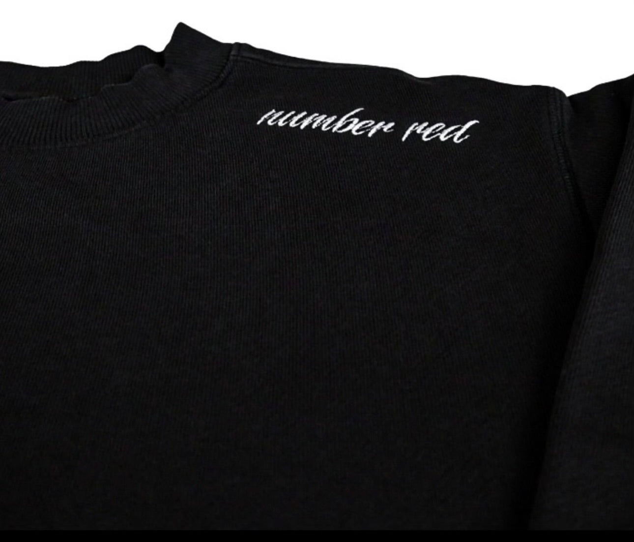 NR Oversized Cursive Shoulder Crewneck